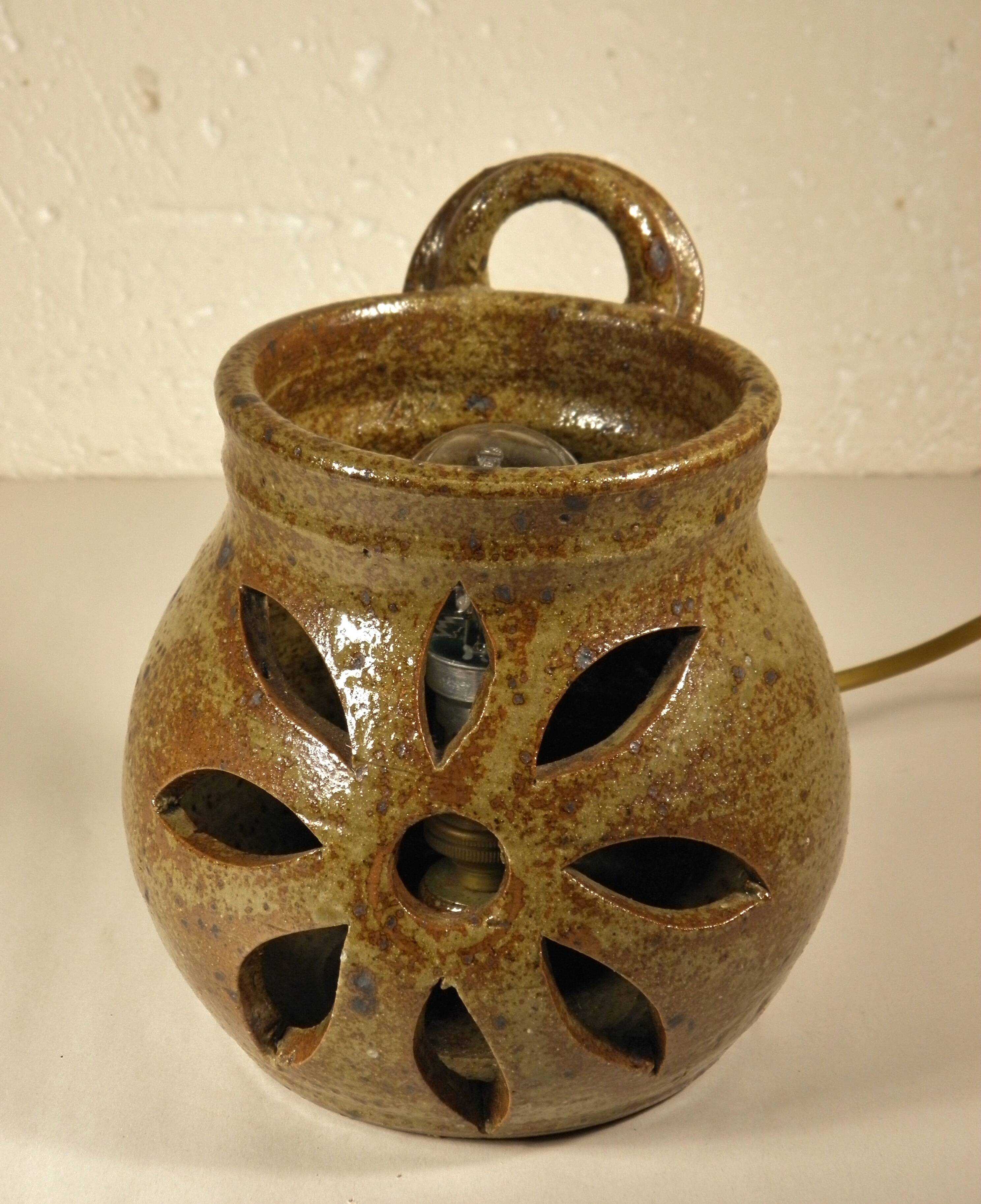 Lamp - night light in stoneware from the 70s