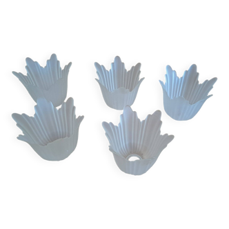 Old sandblasted glass tulips