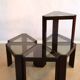Lot of low tables Porada Arredi 6 modular pieces in wengé wood