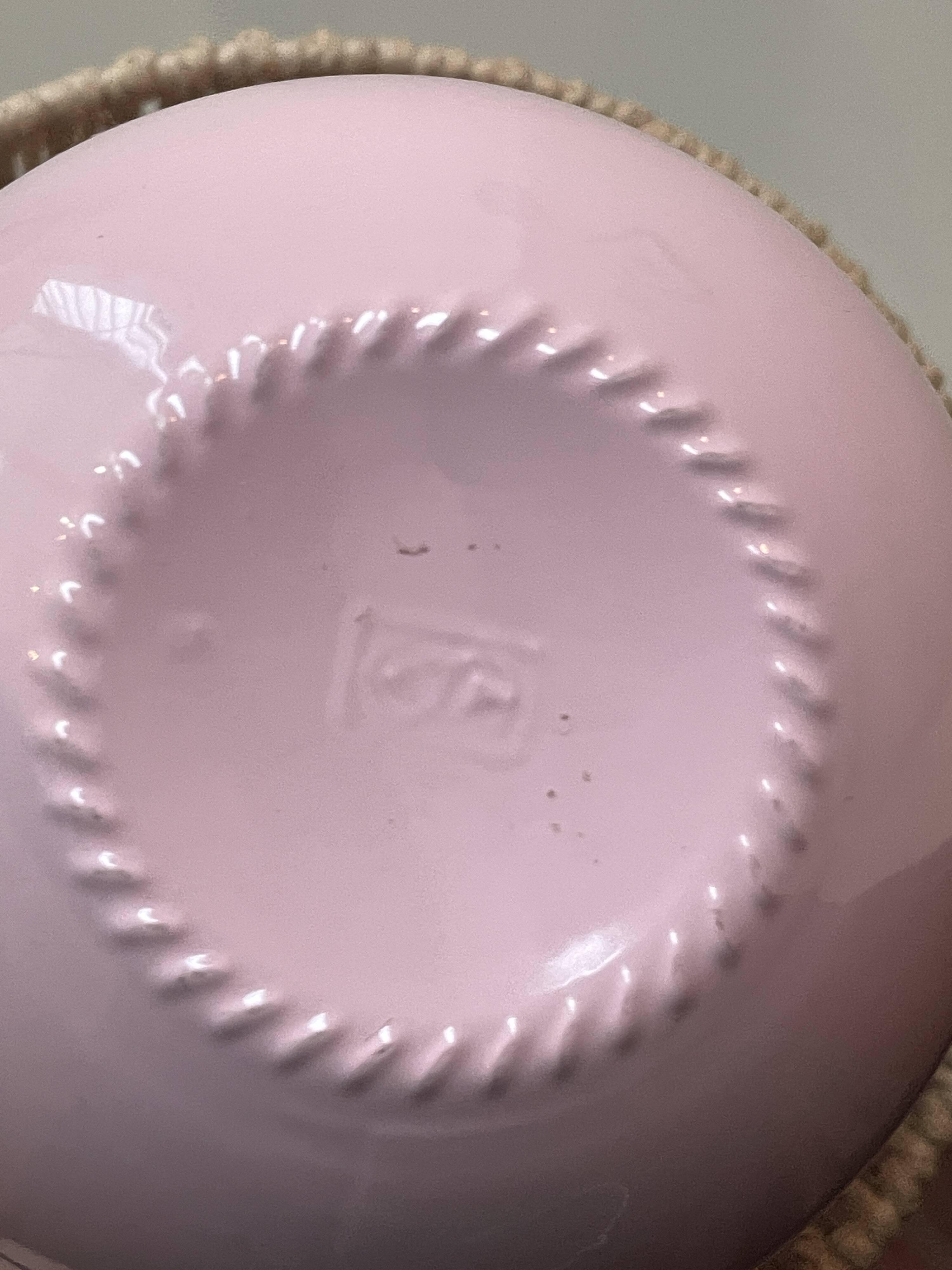 Pink Ceramic Ball Lamp - Hemp Shade - Vintage - 1980s