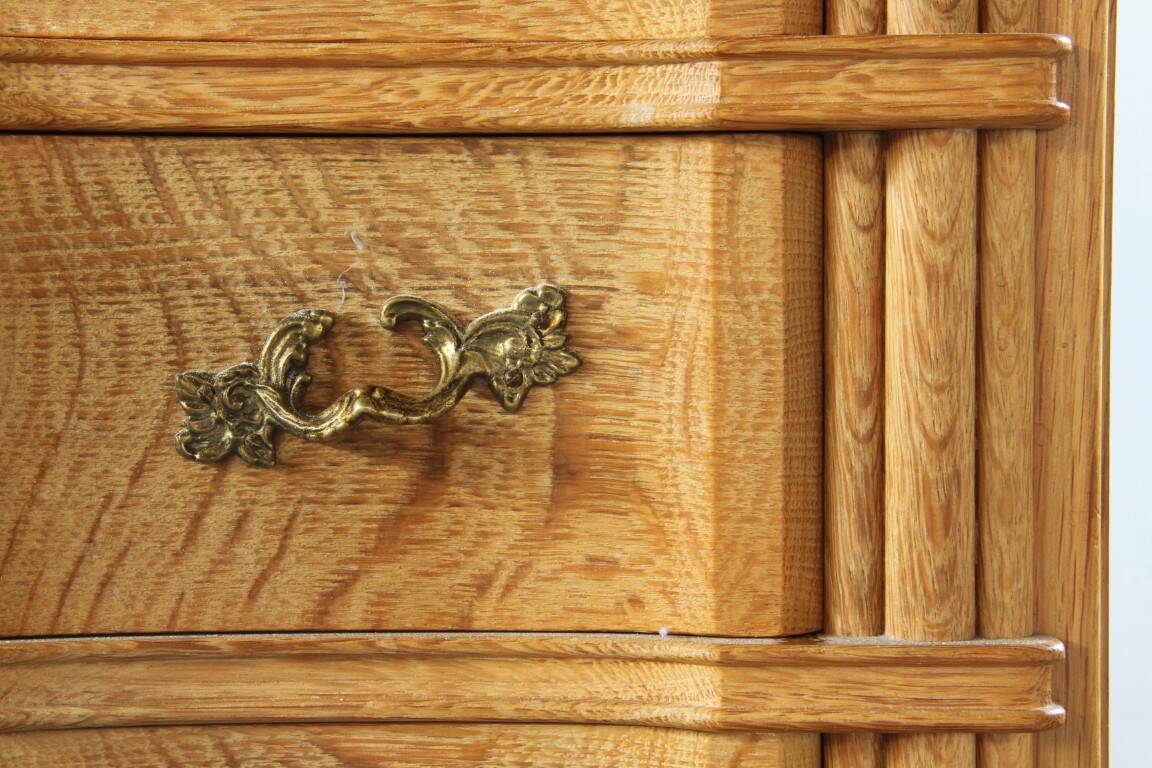 Vintage Mid-century Baroque Style Danish High Boy Brutalist Dresser 1960s