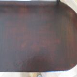 Vintage children's desk console bamboo rattan curved wood Thonet style 80s dark mahogany