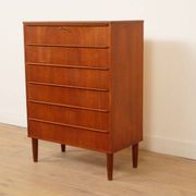 Commode danoise vintage | Teck | 6 tiroirs | 106 cm