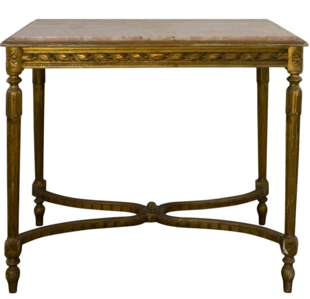 Table d'appoint, style louis xvi, bois doré, xixème siècle