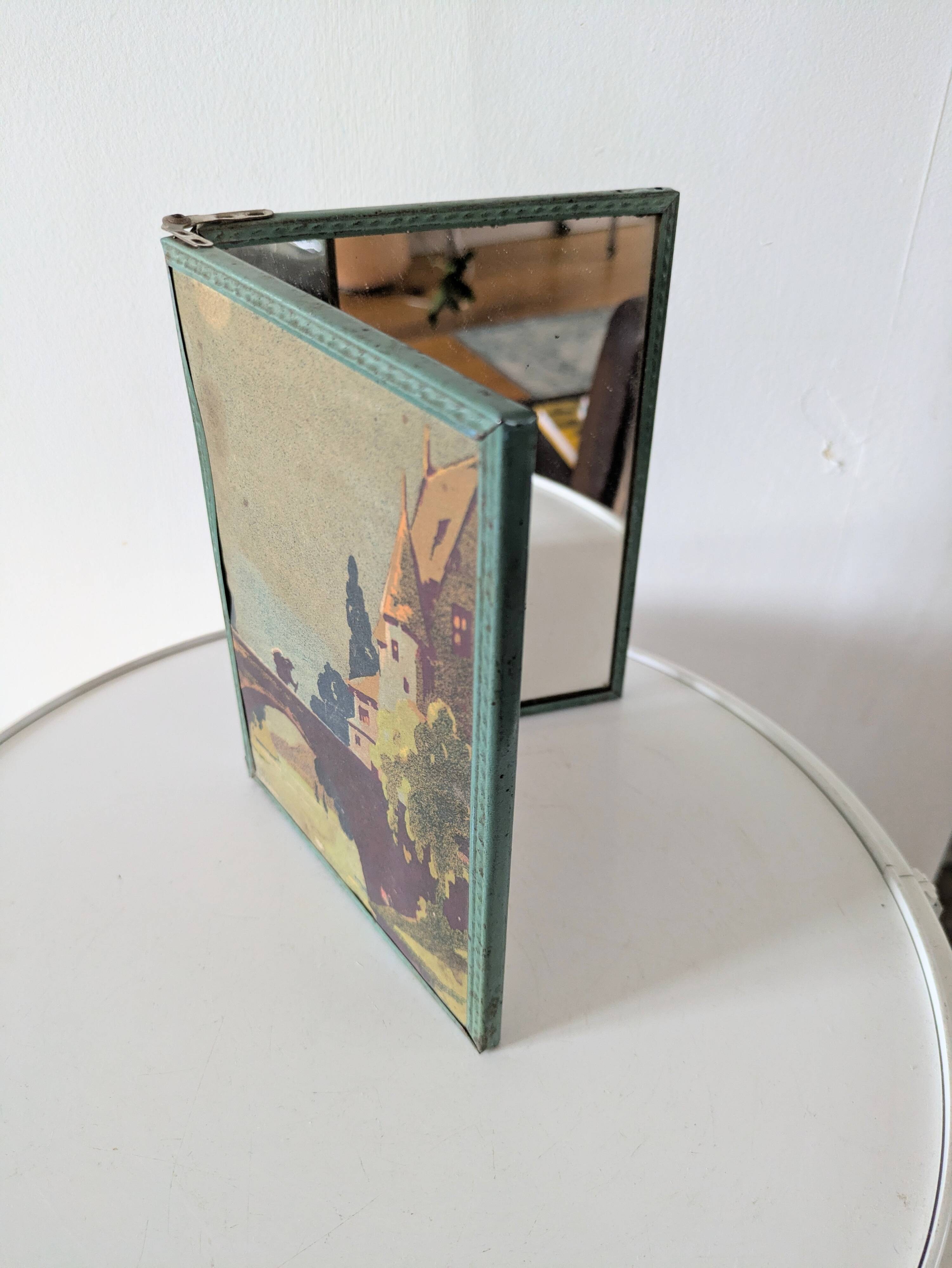 Antique double barber's mirror