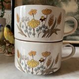 Vintage stoneware lunch cups