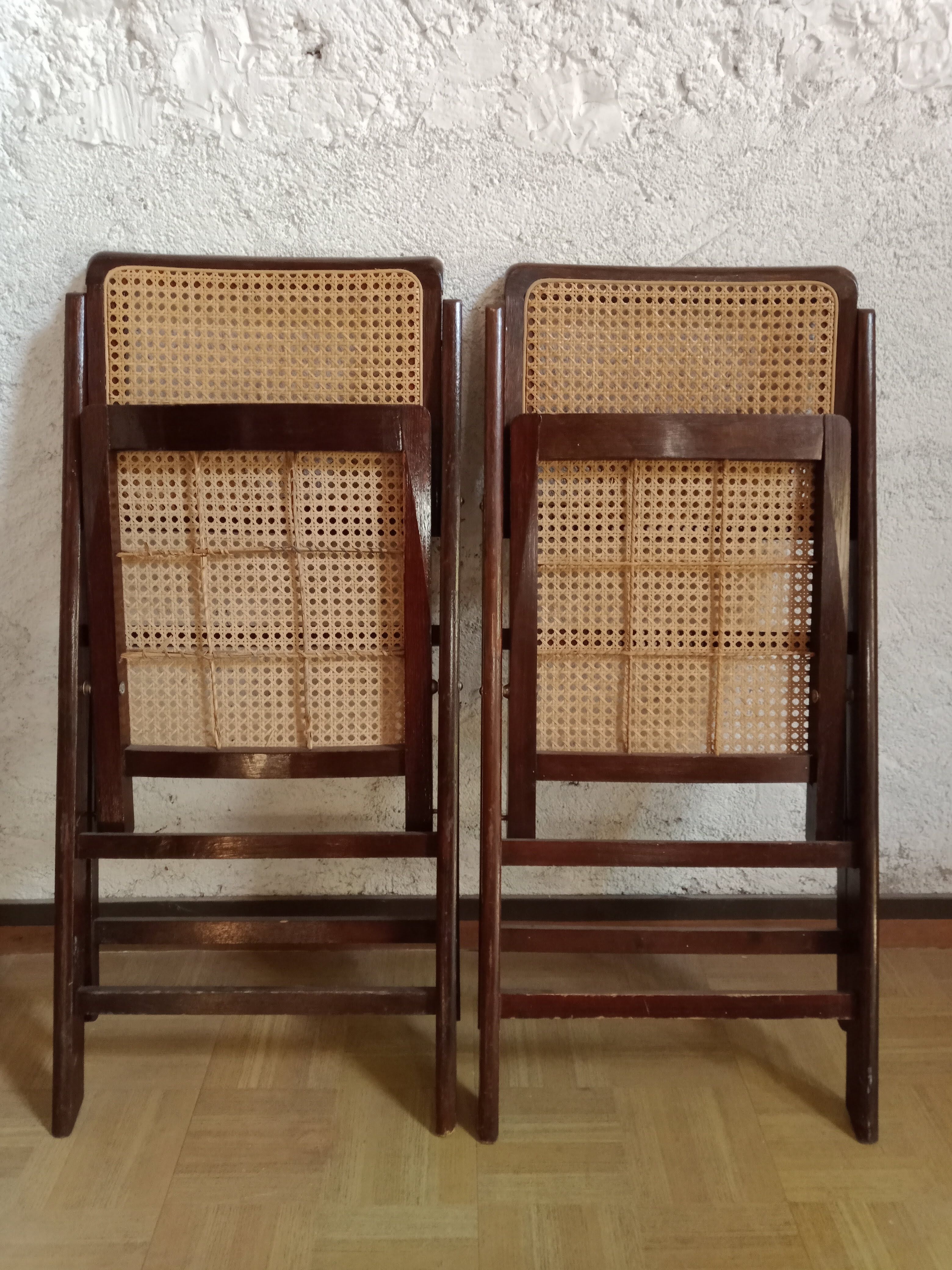 70s folding chairs canning chairs set of four
