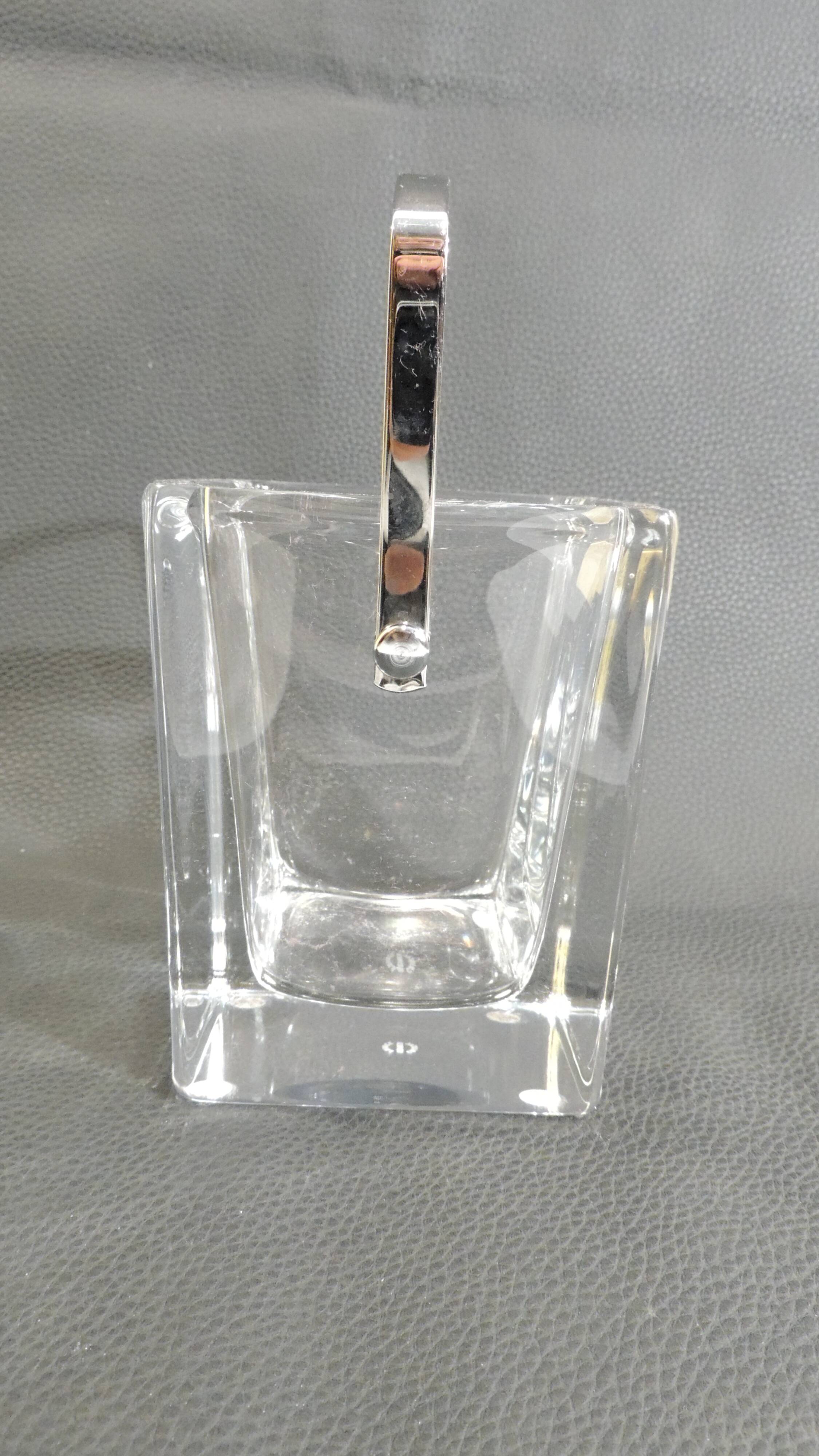 Crystal ice bucket from Sèvres, signed, vintage French design, ice bucket.