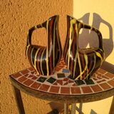 Pair of small zoomorphic pourers striped 50s