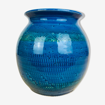 Ceramic vase Rimini Blue Aldo Londi for Bitossi