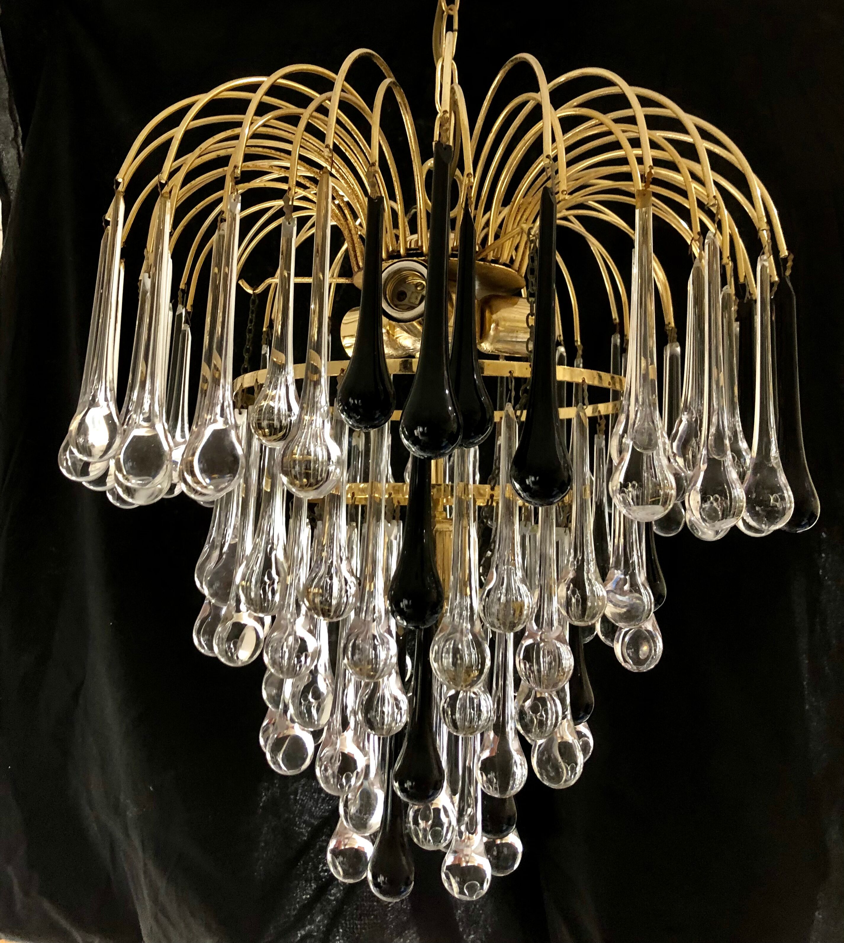 Venini candlestick two-tone glass