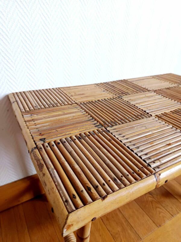 Table basse en bambou refendu