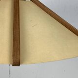 Midcentury teak and perkament pendant by Temde Leuchten, 1970s