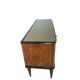 Commode en acajou plaqué avec plateau en verre vert, années 1950
