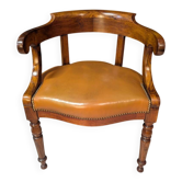 Fauteuil de bureau en noyer, époque Restauration