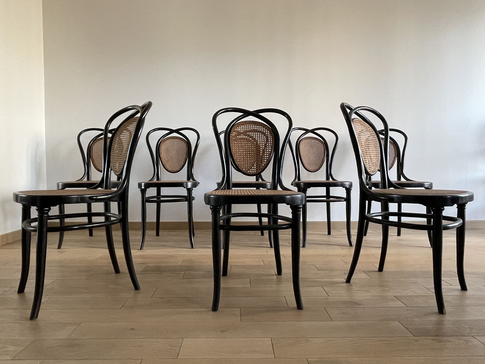 Série de 8 chaises viennoises N.33 de J&J Kohn, 1900