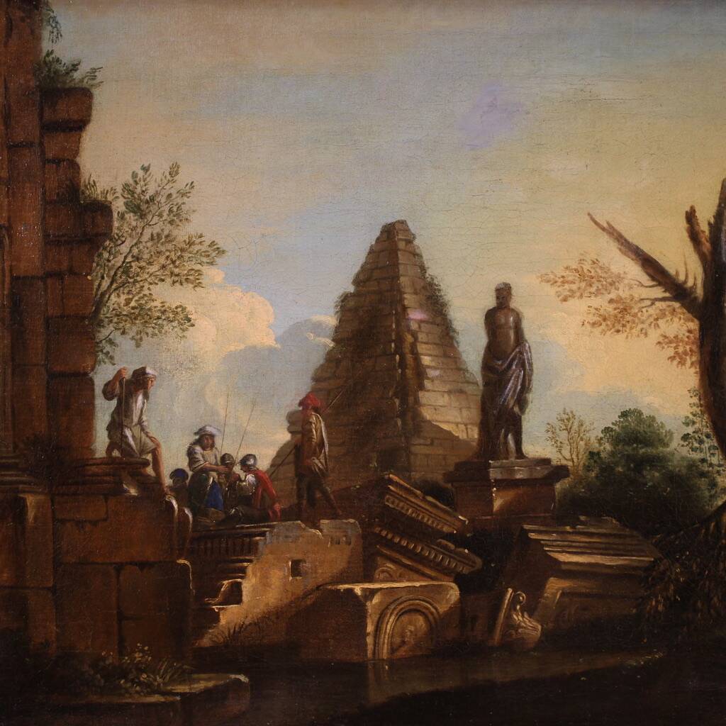 Grand Capriccio avec ruines et figures classiques du XVIIIe siècle