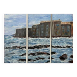 Triptych A Small Corner of Saint-Tropez 70 X 90 Painting of the Ponche Beach