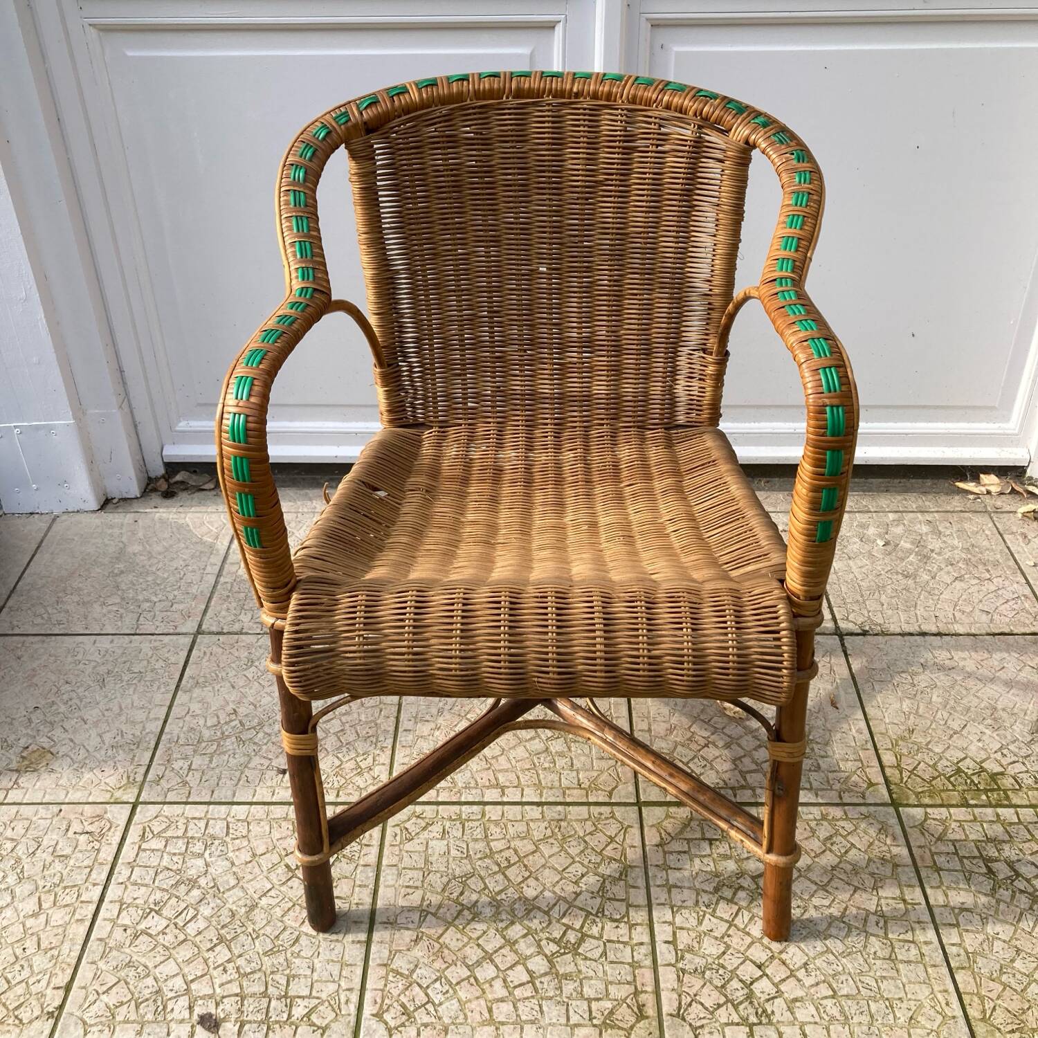 Fauteuil en osier vintage