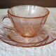 6 pink Vereco coffee cups in excellent condition