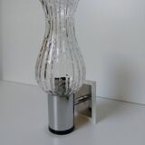 Appliques italienne chromé verre tulipe années 70