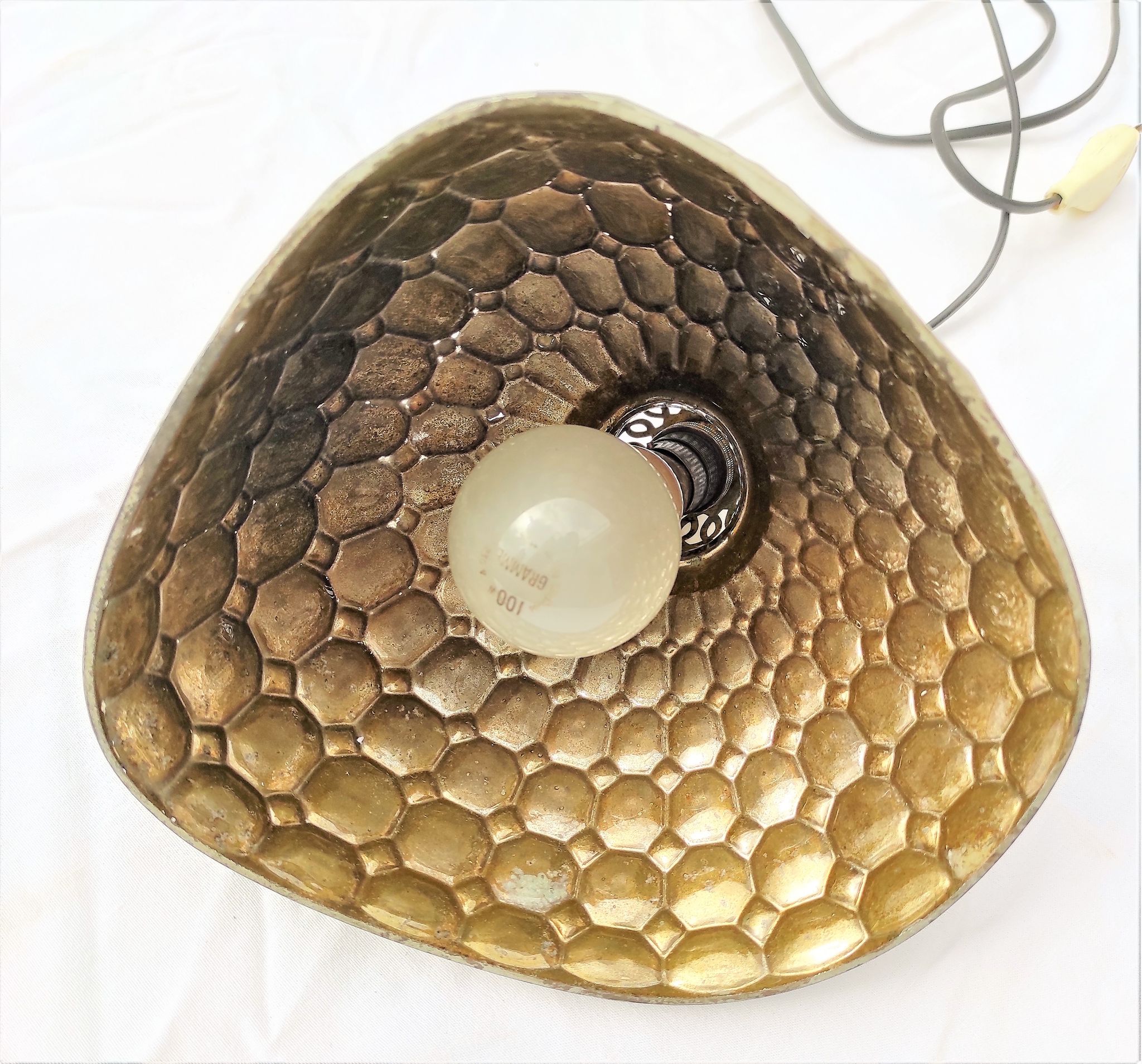 Holophane pendant lamp in mercurized glass from the 30s