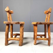 Vintage sculptural brutalist dining chairs, set of 6 - 1960s