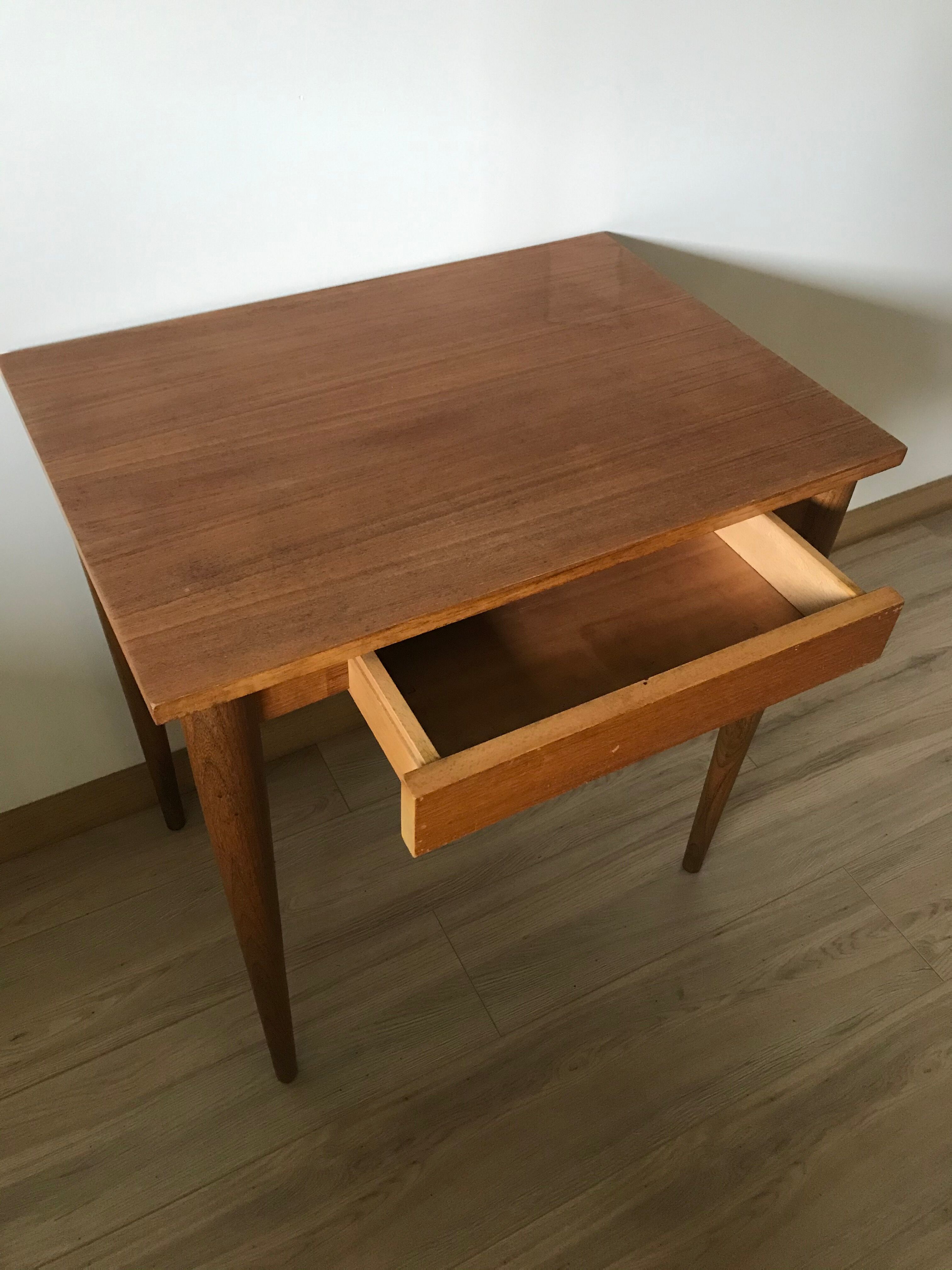 Old desk round feet Scandinavian style