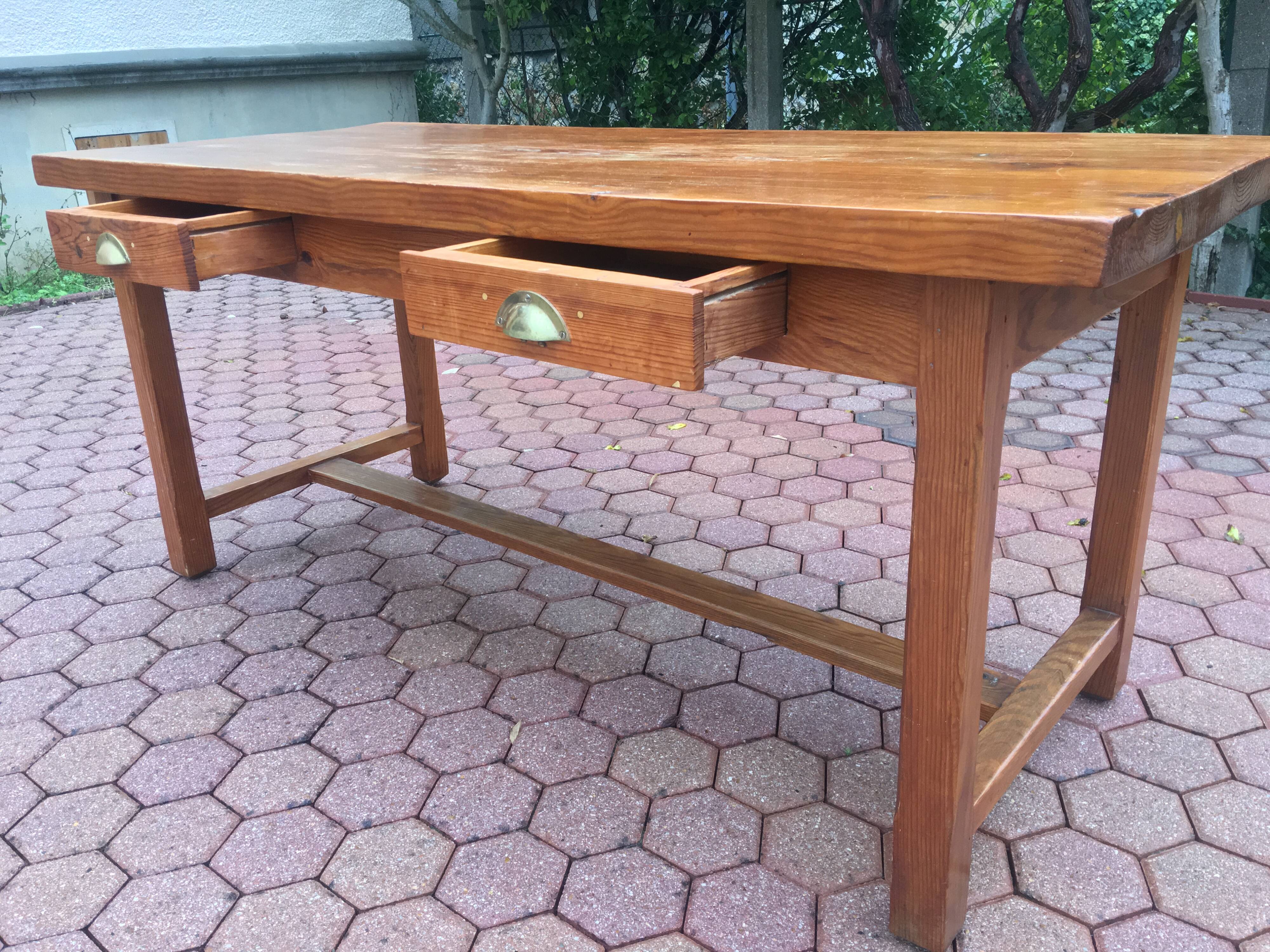 Oak farm table - 50s