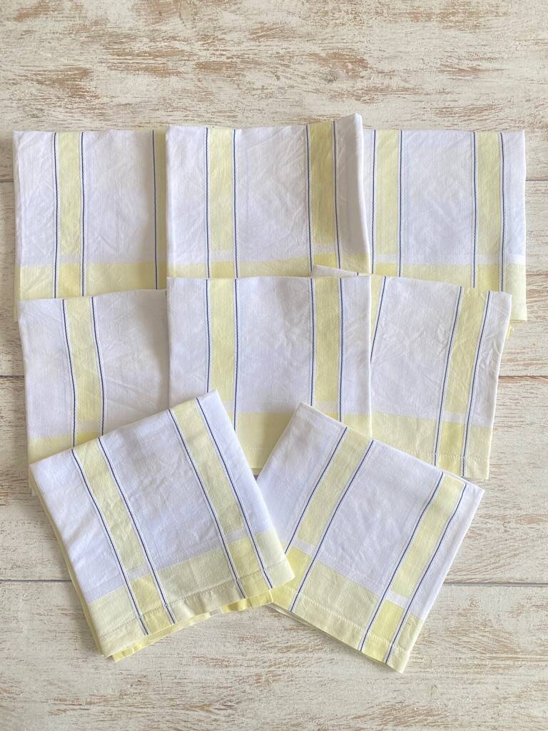 8 antique damask napkins monogrammed CG - Métis - 57x58 cm