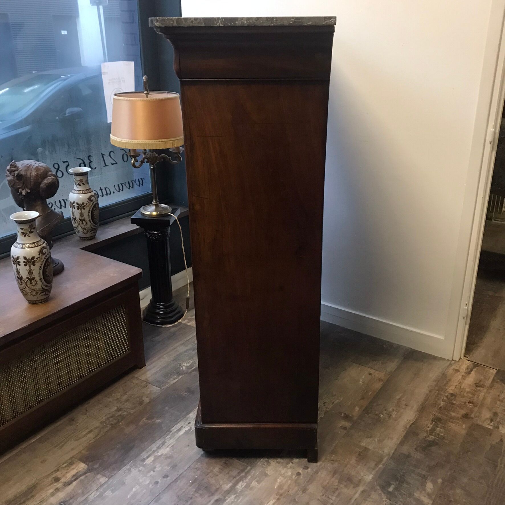 Secrétaire Louis Philippe placage en Acajou de cuba