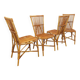 Set of 4 vintage Audoux Minet rattan chairs from the 1950s and 60s.