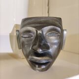 Sculpture - man's face in obsidian