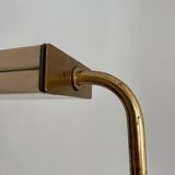 Vintage floor lamp, solid brass and cream lacquered metal, Italy 1970s