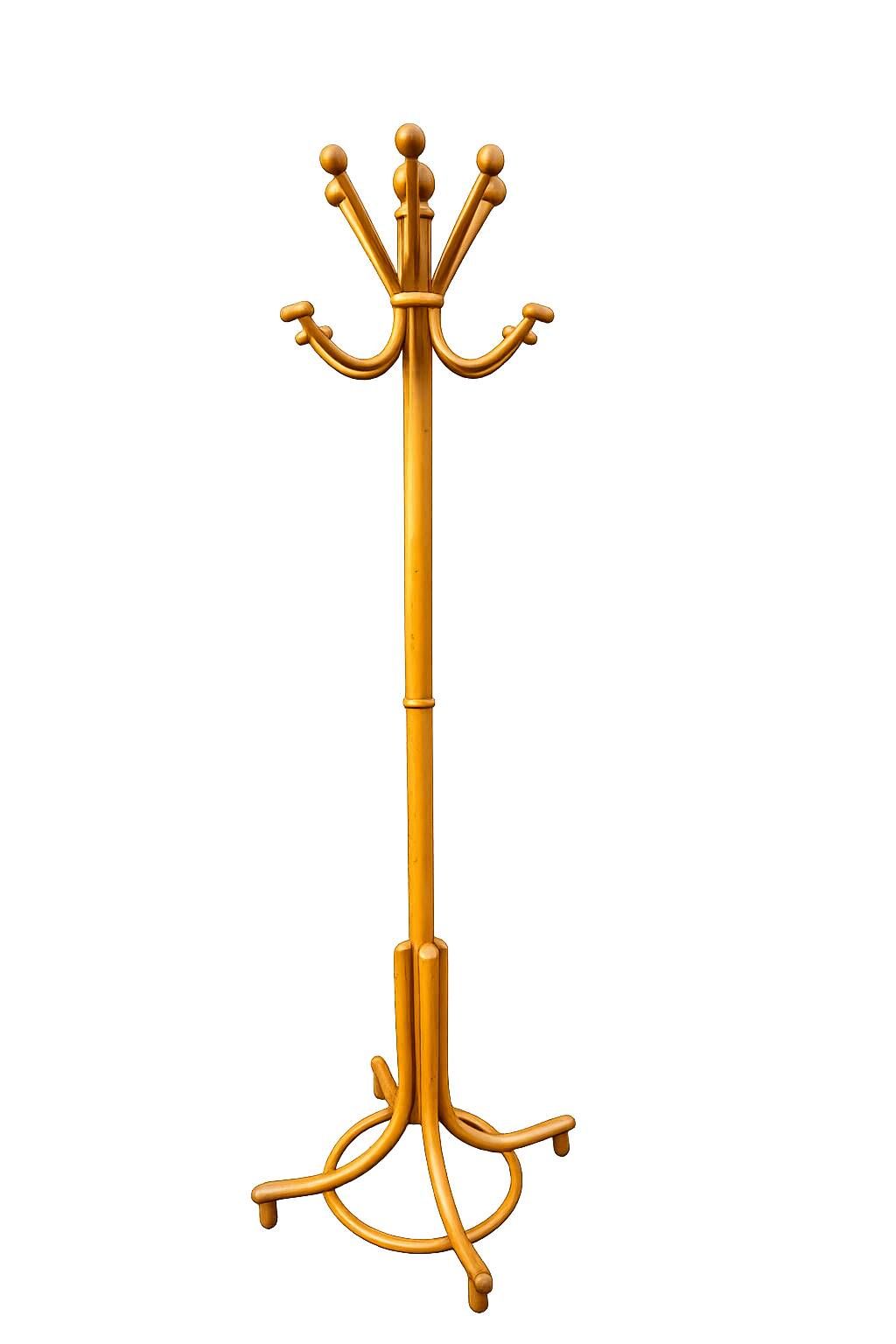 Antique curved wood parrot coat rack in Viennese style