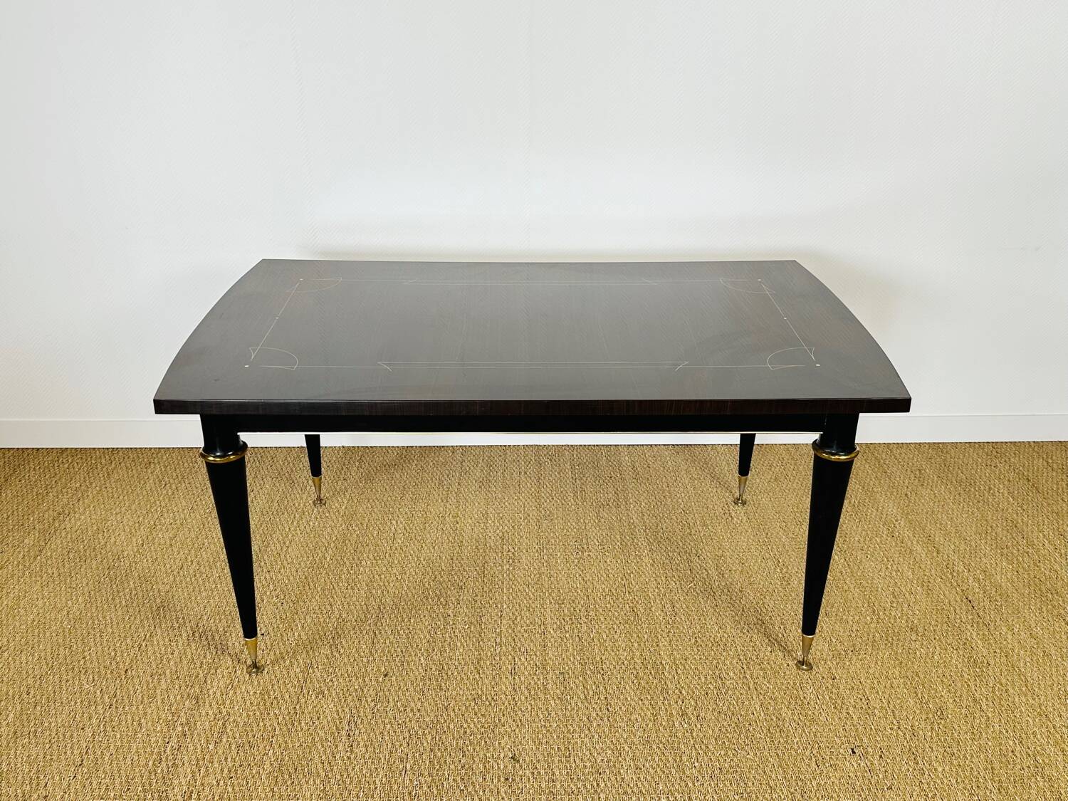French Art Deco dining table in Macassar from 1940.