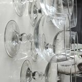 Set of 5 finely cut crystal ice / fruit cups with 2 frosted wheat cob patterns