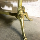 Coffee table Green marble and brass