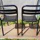 Set of 4 TOLIX T2 Metal Chairs, Red & Black + White Bistro Table