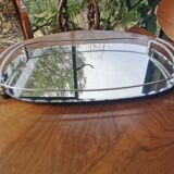 Art deco chrome metal top and mirror