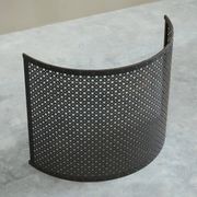 Half-moon antique wrought iron fire screen from the 19th century.