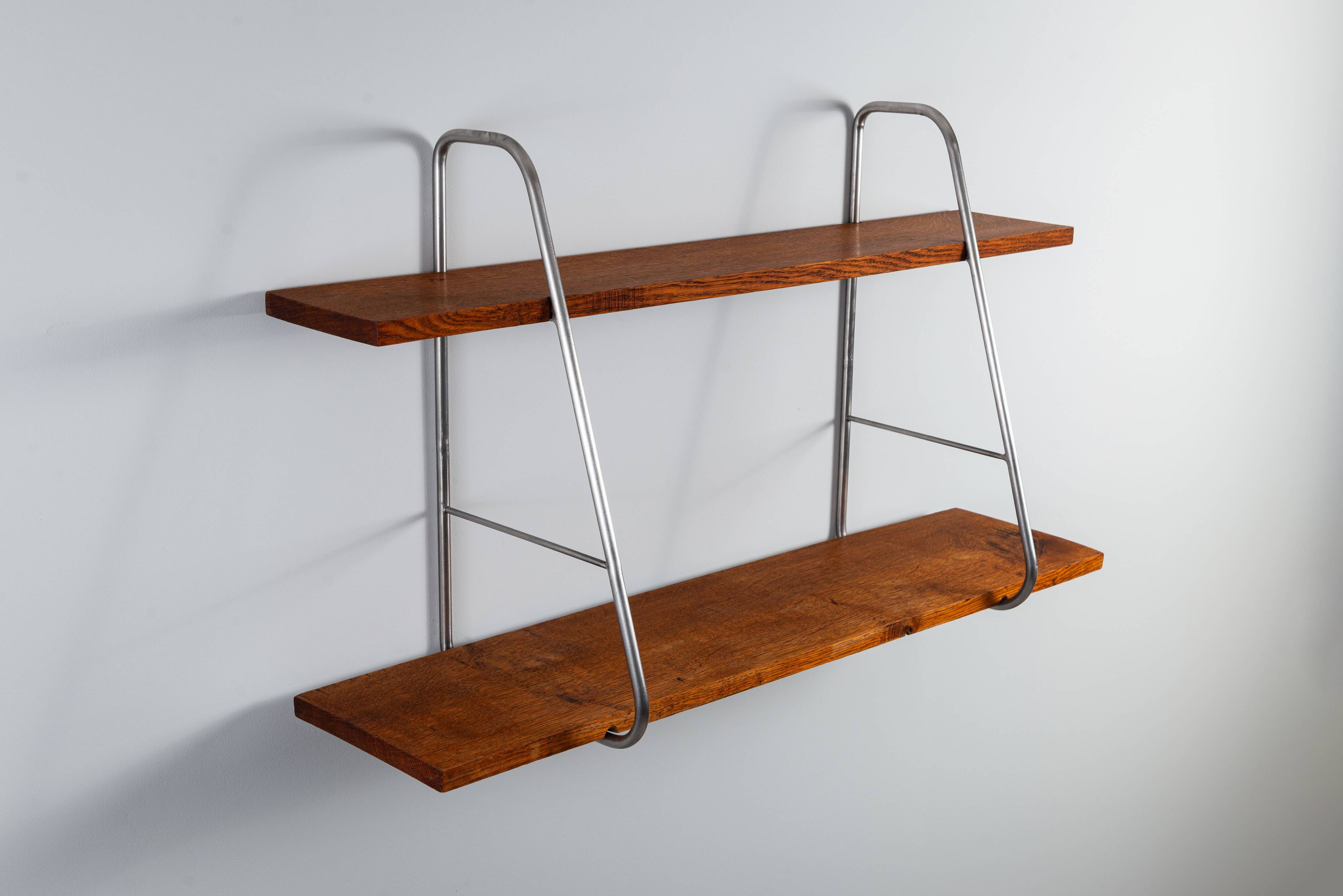 Solid oak wall shelf