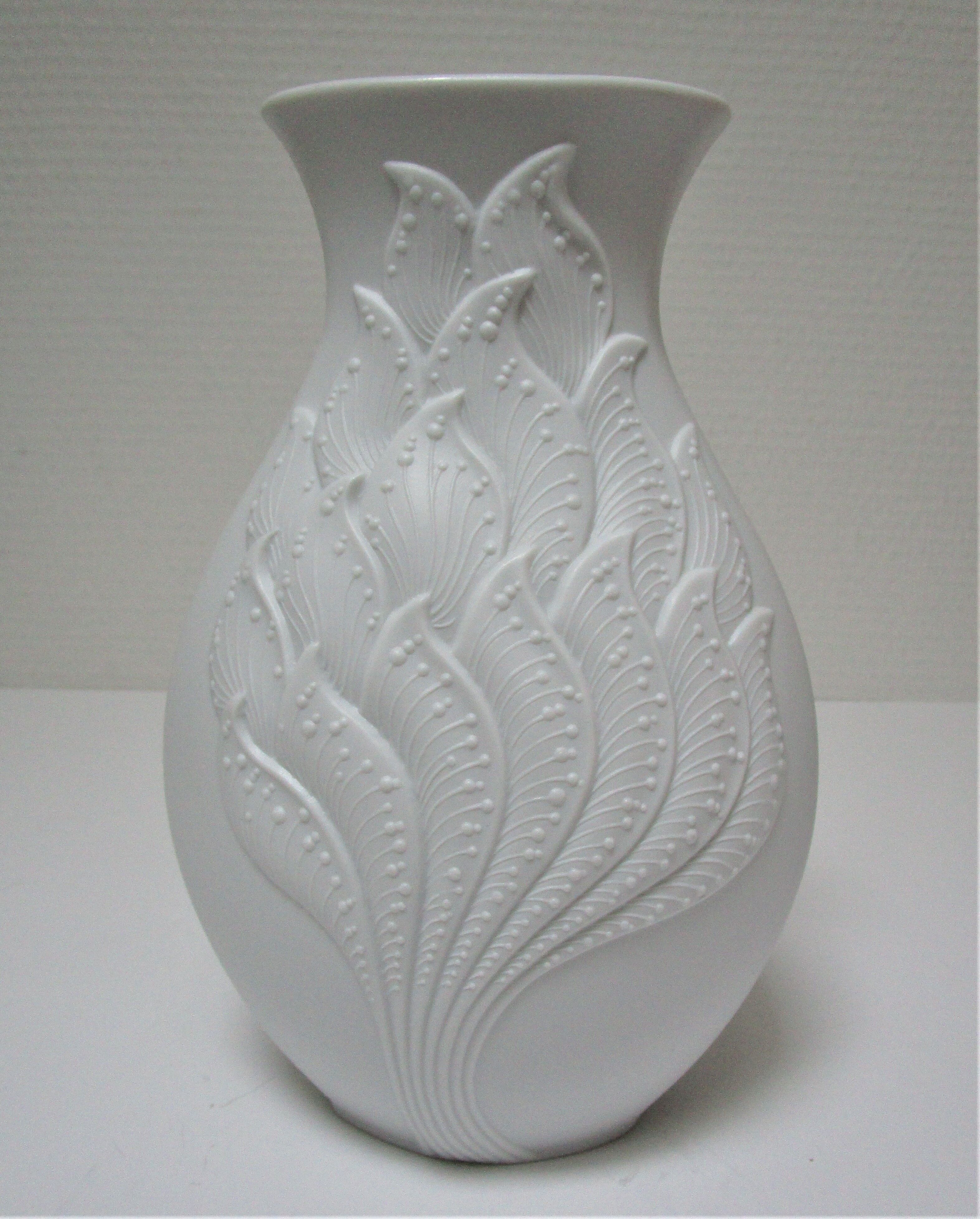 Porcelain vase biscuit Manfred Frey for AK Kaiser vegetable decoration