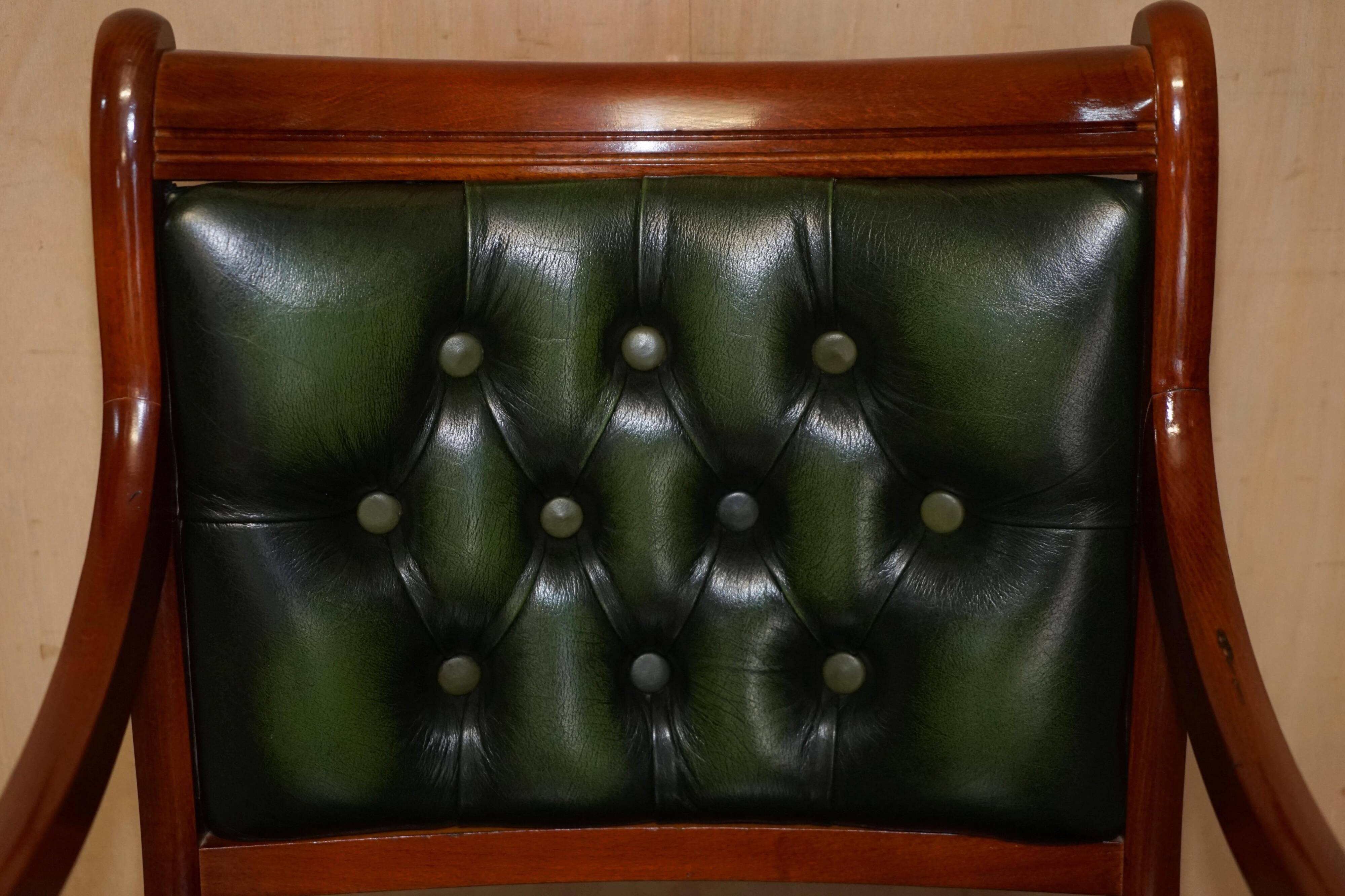 Chesterfield upholstered leather office chair, Victorian style