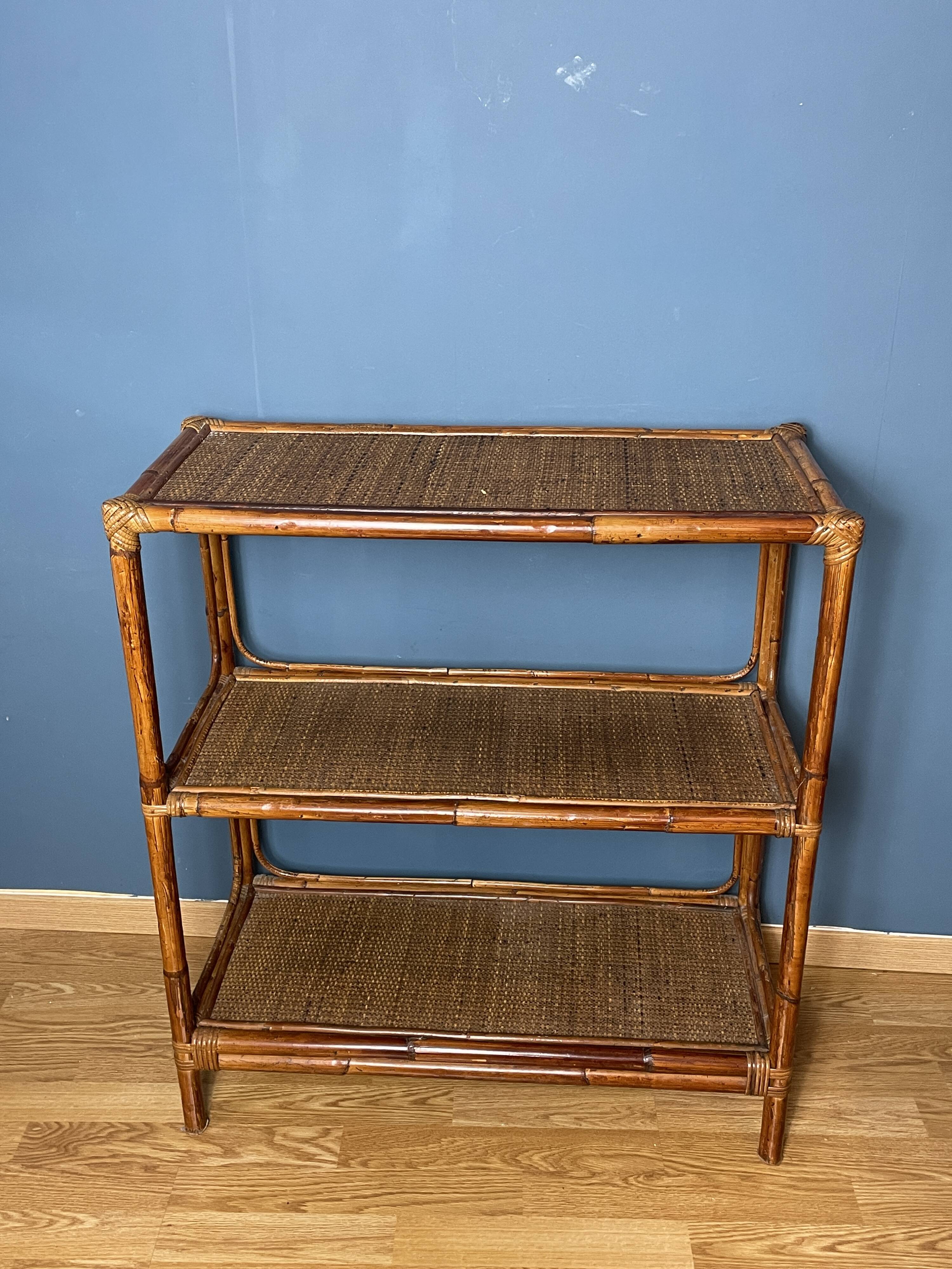 Vintage natural rattan shelf