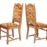 Set of 6 high chairs, Missoni fabric, 1950