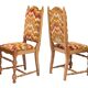 Set de 6 chaises hautes, tissu Missoni,1950