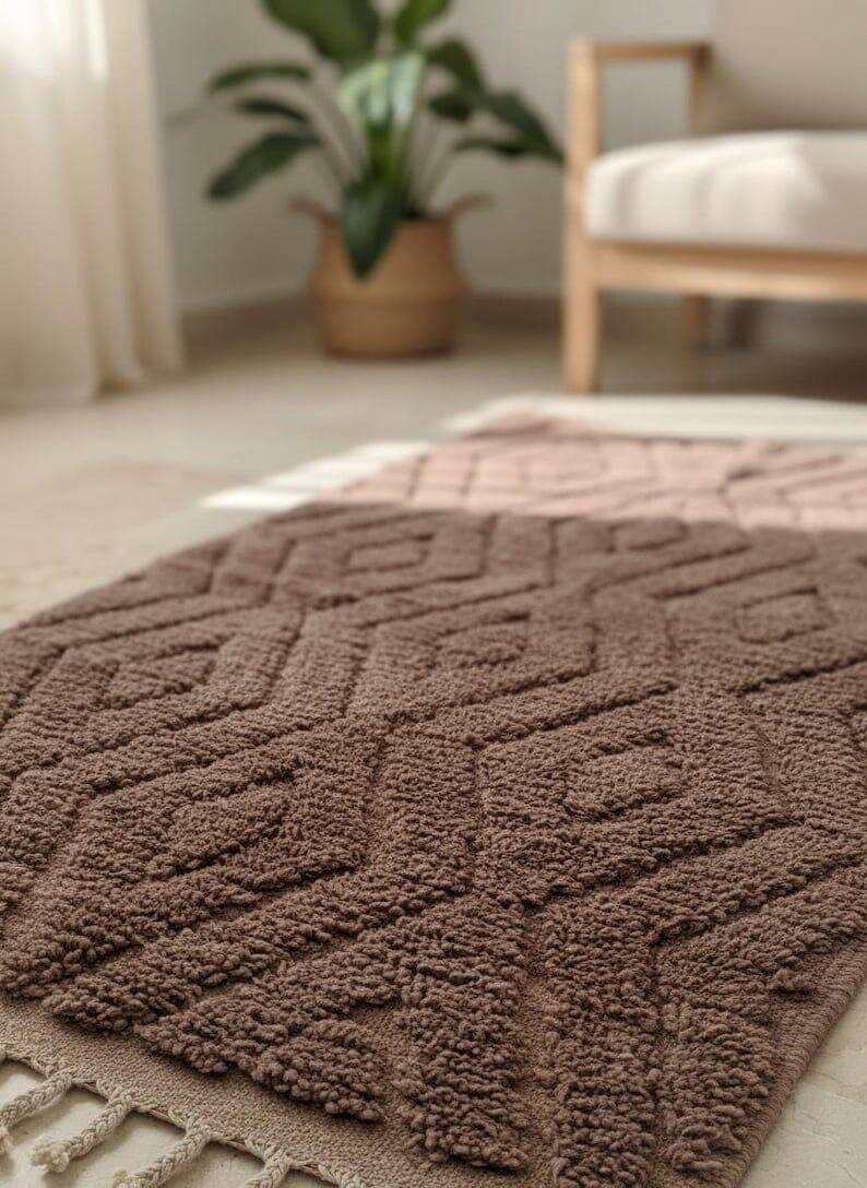 Handmade natural wool rug size 150 x 250 cm
