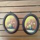 Paire de tableaux fleurs