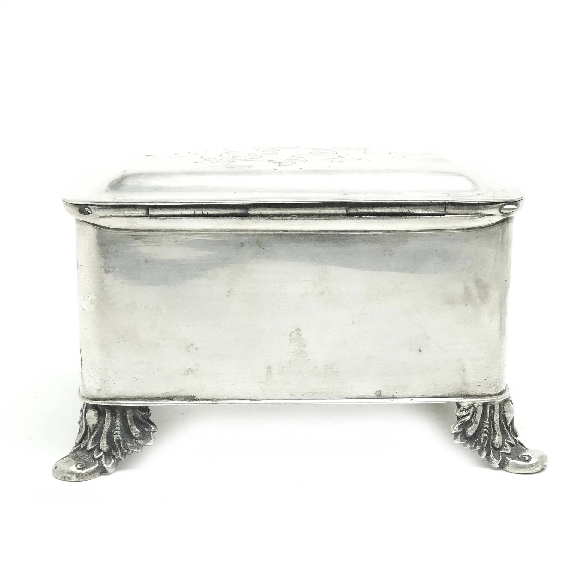 Biedermeier sugar bowl, silver-plated brass, Poland, 1920s